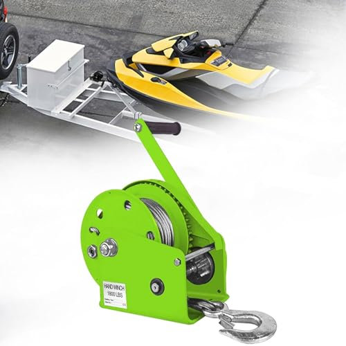 Cabrestante de remolque con manivela antideslizante, cabrestante de engranajes autoblocante bidireccional con alambre de acero y gancho, extractor de cabrestante de cable portátil con engranaje 4:1/