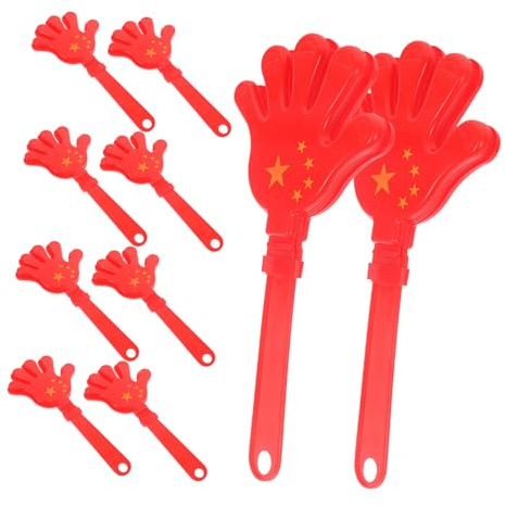 10 Piece Red Hand Clapper Noisemakers for Parties and New Year