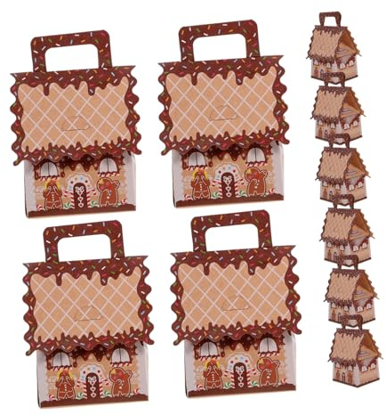 Ipetboom 10stücke Lebkuchenhaus-boxen aus Pappe als Geschenkboxen für Kekse Süßigkeiten und Kleine Leckereien zur Weihnachtsdekoration Teilen Familie