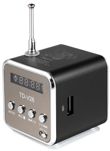 iplusmile Altavoz de Viaje Retro Mini Inalámbrico Radio FM Pantalla LED Altavoz Portátil para Computadora Teléfono y Laptop 1 Juego Uso Escritorio y Decoración