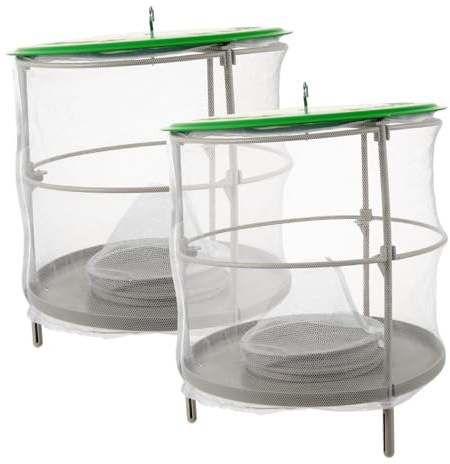 LOORGVEL 2 pièces Piège à Mouches Suspendu avec Filet Blanc et Protection Pluie Cage à Insectes Légère et Résistante pour Jardin et Extérieur