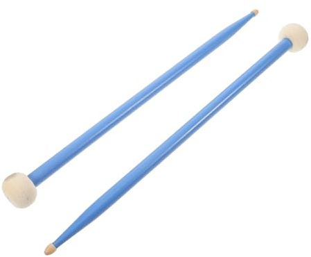 WEKADRIN Baguettes de Batterie à Double Extrémité en Bois D’Érable Embouts en Feutre Doux Bleu Mailloches de Timbales et Caisse Claire Accessoire Percussion Polyvalent pour Performance