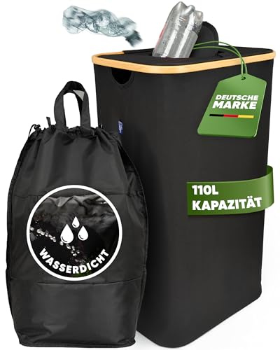My Donna Blue Pfandflaschen Sammelbehälter Wasserdicht Geruchsdicht Faltbar Mit Deckel Flaschensammler Für Küche, Haushalt Balkon Tragebeutel, 110L