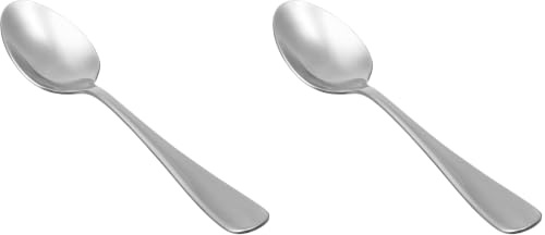 Amazon Basics Cucharas de Cocina de Acero Inoxidable aptas para lavavajillas con Borde Redondo, cucharas Grandes, 20,1 cm, Paquete de 24, Color Plateado