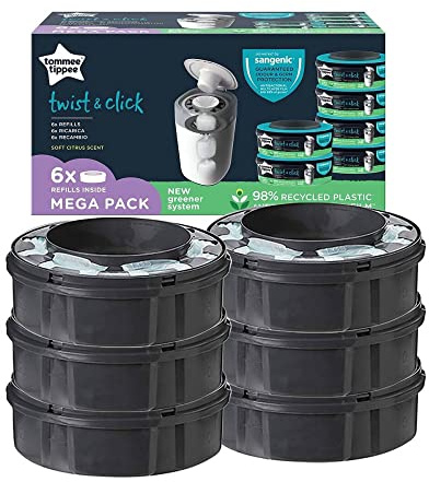 Tommee Tippee Tec Nachfüllkassetten für Sangenic Windeltwister, 6er-Pack