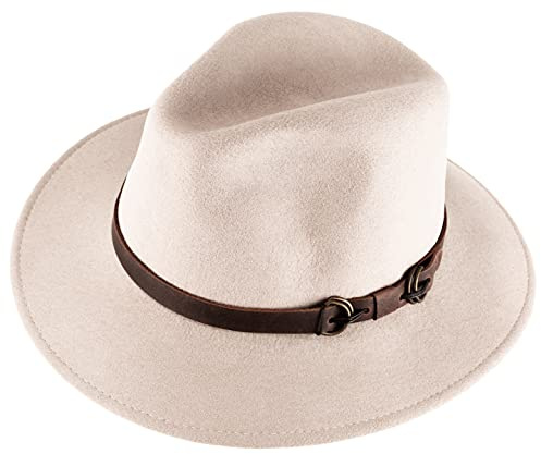 Alpenleder Fedora Hut Siena | Handgefertigter Wollhut Filzhut Wollfilzhut Hut Hat Herren (L (59-60 cm), Totora)