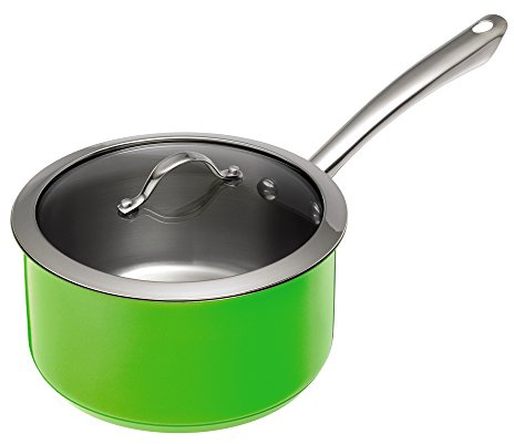 Kuhn Rikon Colori Saucepan, Stainless Steel, Green, 1.5 Litre, 16 cm