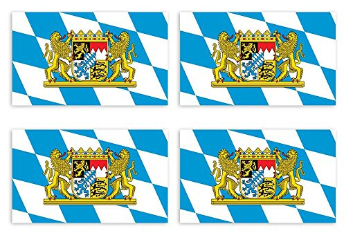 Kiwistar Aufkleber 4,5 x 2,3 cm Bayern - Bundesland Autoaufkleber Deutschland Flagge Länder Wappen Fahne Sticker Kennzeichen - Auto - Fahrrad - LKW