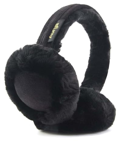 Aurya Ear Muffs - Classic Unisex Ear Warmer Winter Outdoor Earmuffs for Women (Black, Standard)
