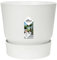 elho Greenville Round 25 - Plant Pot for Indoor & Outdoor - 100% Recycled Plastic - Ø 24.5 x H 23.3 cm - White/White