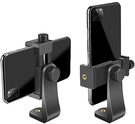 SharingMomentLBB Supporto per smartphone di alta qualità, sia in modalità orizzontale che verticale; larghezza regolabile da 1/4 di vite adattatore universale per treppiede; morsetto professionale con