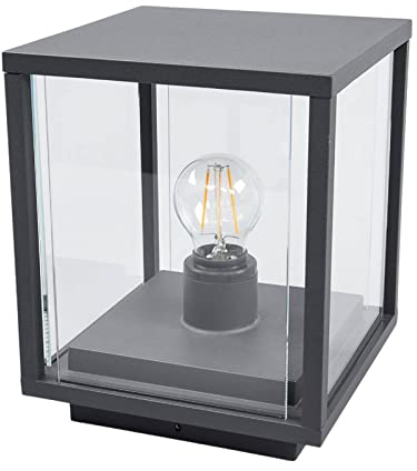 Outdoor Lights 'Annalea' (Modern) in Black Made of Aluminium (1 Light Source, E27) from Lucande | Pillar Lights, Garden Light, Path Light, Bollard Light, Path lamp, Pillar Light