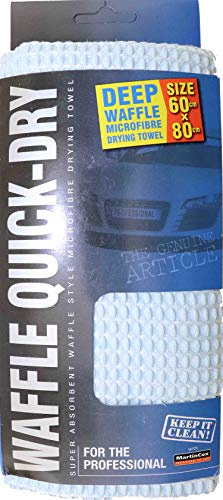 Martin Cox MOGG66 Microfibre Waffle Weave Drying Towel, Car Cleaning/Detailing Quick Dry Cloth LARGE SIZE (60cm x 80cm) (2)