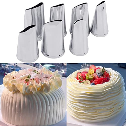 JAYVAR 7 Stück Fondant Rose Spritztüllen Spritztüllen Set Rose Düse Creme Zuckerguss Spitzen Kuchen Dekorieren Tipps Cupcake Cookie Dekorieren Zubehör zum Backen