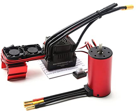 KOCAN S3670 2850KV Moteur Brushless Sensorless Moteur étanche et 120A Brushless ESC XT60 Remplacement du dissipateur de chaleur pour HSP HPI 1/8 RC Car Truck