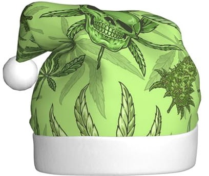 ZORIN Weihnachtsmütze, Unkraut, Gras, Totenkopf, Unisex, bequem, Plüsch, für Weihnachten, Neujahr, Urlaub, Partyzubehör