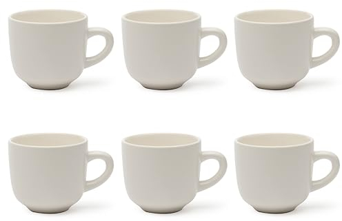 Excelsa Fashion White Lot de 6 tasses à thé blanc, céramique, capacité 250 ml.