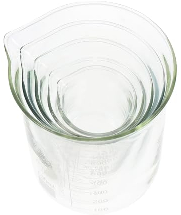 OUNONA 5pcs Scale Measuring Cups Glass Beaker for Experiment Lab Science High Temperature Resistant Beaker