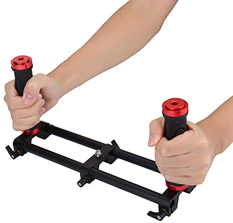 Dual Grip Handstabilisator Kamera Dual Grip EXT Der Schnellverschluss Kann Entlang Der Stangen Bewegt und Mithilfe des Hebelknopfs Mühelos Verriegelt Werden, was eine Praktische