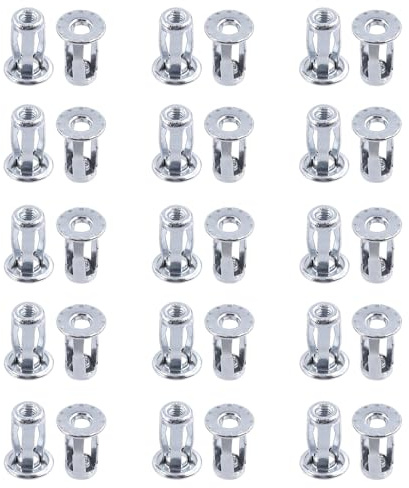 Keadic 30Pcs M4*20 Jack Nut Set, Nutserts Jacknut Srew Anchor Threaded Insert Petal Muttern Rivnut Blind für Kunststoff Hartfaserplatten Polywood Pressboard