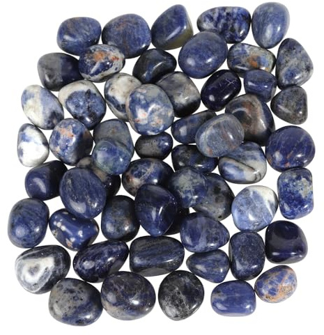 Sportmusies 1lb Natural Tumbled Sodalite Stones Gravel for Home Garden Decoration, Polished Crystals for Reiki Healing Energy Balancing