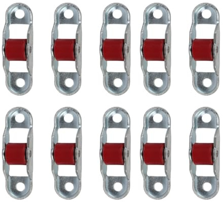 Yosoo Health Gear Sliding Door Pulley Roller, 12mm PP Single Wheel Noiseless Cabinet Hardware | Stainless Steel Bracket with Plastic Wheel, 10-Piece Set for Wardrobe, Window & Furniture Sliding Systems