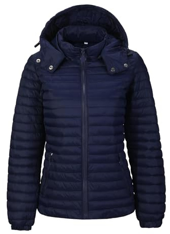 TONY BACKER Piumino Donna 100 Grammi Mezza Stagione Avvitato Trapuntato con Cappuccio Rimovibile DG004