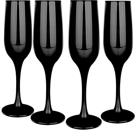 Glasmark Krosno set di 4 bicchieri da spumante da 0,2 litri, calice da prosecco, calice da champagne, bicchieri da champagne, bicchieri da spumante, bicchieri da vino neri, 4 x 200 ml