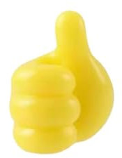 Yellow One Pack Hook With Thumb Up Data Cable Storage Holder Hook Self Adhesive No Punching, Non-marking Small Plastic Finger Hook