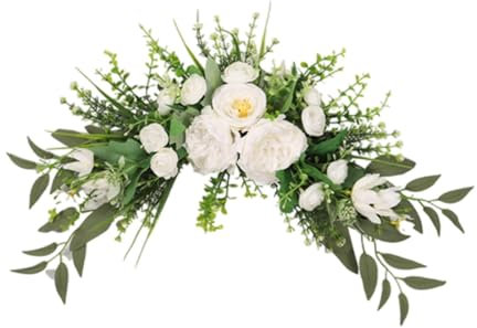 Gralara Blumen für Hochzeitsbögen, künstliche Blumengirlanden für Türstürze, Festival-Ornament, Pfingstrosen-Blumengirlanden für, Regal für drinnen und, Weiß