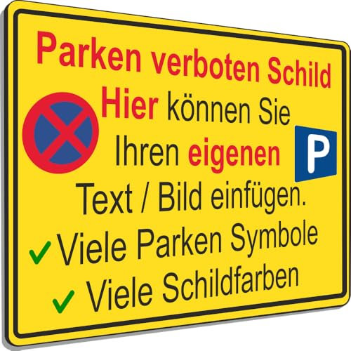 NEU!! SCHILDER HIMMEL Parken verboten Schilder selbst gestalten mit eigenem Text, Bild, Symbolen, Pfeilen in 7 Größen. Material Wetterfestes Alu-Verbund oder Kunststoff für Innen. Einfahrt/Ausfahrt