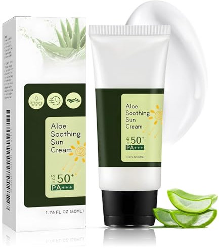 Miioto Protezione Solare 50 Viso, Aloe Soothing Crema Solare Coreana, Crema Solare 50 Viso, Protezione UV, Adatto a Tutti I Tipi di Pelle, 50ml