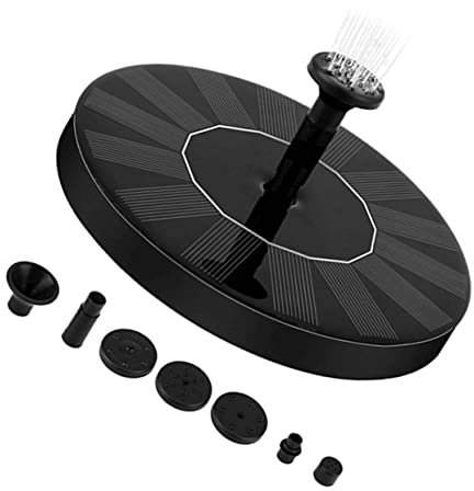 VICASKY Solarbrunnen Schwimmender Wasserbrunnen Für Garten Teich Vogelbad Solarwasserpumpe 1 w Schwarz Automatisch Mit Solarenergie Betrieb Ohne Batterie