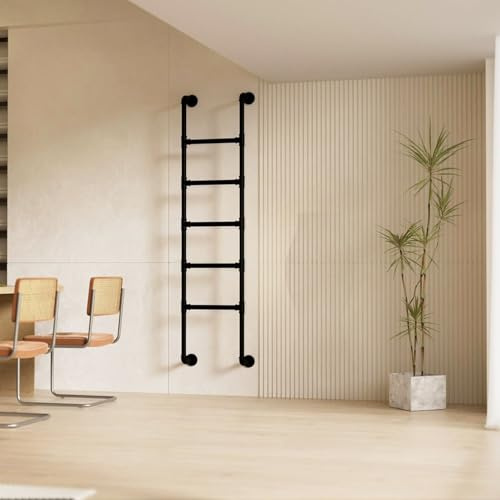 Échelle d'urgence en fer forgé pour fenêtre de sous-sol, échelle de lit en métal, escabeau mural, escalier droit (125 cm) pour une sortie sûre