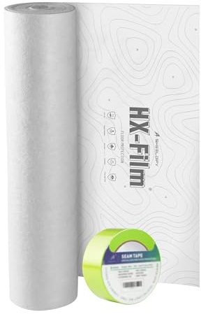 HX-Film 39x100' Heavy-Duty Floor Protection | Construction Grade Carpet Protector | Drop Cloth Plastic Film for Hardwood Floors | Waterproof Painters Covering with No Residue(Summit White)