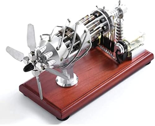 AYUNJIE Stirlingmotor-Bausatz 16 Zylinder Taumel******* Heißluftmodell Dampfmaschine, Geschenk für Erwachsene und Kinder