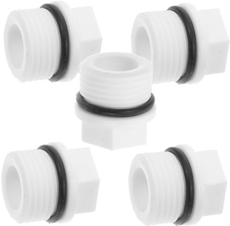 Veemoon 5pcs Male Threaded Pipe Plug End Cap Connectors for Water Tubing for Garden Hose and Plumbing Applications Ppr Material Easy Installation