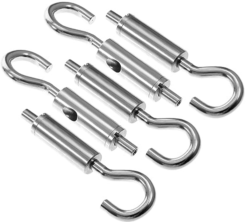 Alipis 5pcs Wire Rope Turnbuckle Eye Hook Tensioner Set Steel Suspension Cable Guide Hardware for Hanging Signs and Industrial Lifting Applications