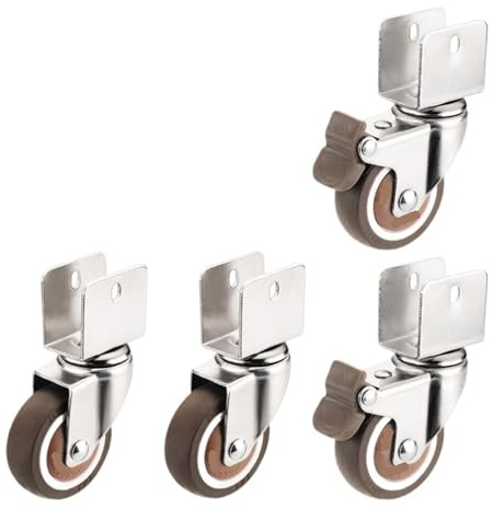 YWRWUPMGK 4 Pack Silent 2-inch U-Shaped Plywood Soft Rubber Furniture Universal casters and Pulley Accessories(25mm-b)