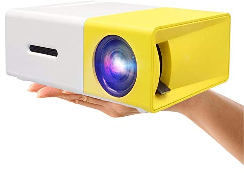 RJHJK Mini Projector LCD LED Projector 400-600 Lumens Support 1080P Portable Office Home Cinema Home Theater Projector (Color : Yellow, Size : 126.4x85.8x47.7mm)