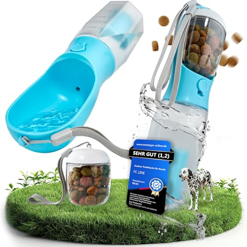 Hundetrinkflasche 600 ml – 3-in-1 Wasserflasche für Hunde mit Napf & Rücklauffunktion – BPA-frei, 100% auslaufsicher – Für mittelgroße & große Hunde – Ideal für Wandern, Reisen & Autofahrten