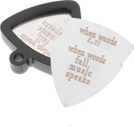 SUPVOX 3 Piezas Púas para Guitarra Eléctrica y Acústica Plectros Metálicos con Soporte Clip Resistentes para Ukelele y Otros Instrumentos de Cuerda Accesorios Musicales Duraderos
