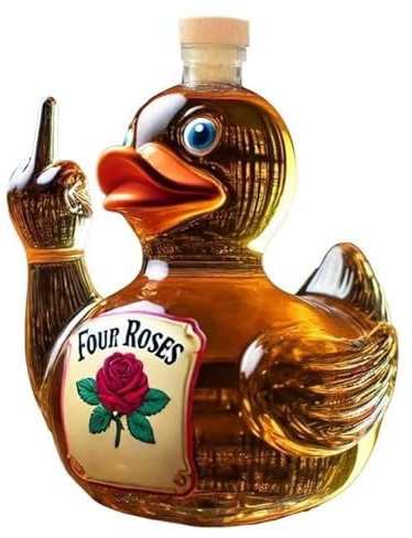 300ML Carafe A Decanter Whisky Statue Sculpture - Bouteille De Whisky Et De Vin En Forme De Canard Avec Doigt D'honneur, Statue En Verre 3D, Carafe À Whisky, Pour Bar, Bureau, Maison(#1)