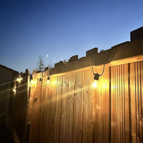 Arum Guirlande Guinguette Solaire LED Extérieure SUNA – 10 Ampoules Filament Vintage S14 – 6M + 3M Câble (Total 9M) – 8 Modes d'Animation – Étanche IP44 – Blanc Chaud pour Jardin, Tonnelle et Fêtes