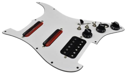 Loaded Prewired Pickguard SSH Pickups Scratchplate for Electric Guitars Accs White, 28.1x22.2cm