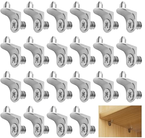 22 stycken för Ø 6 mm golvstöd med skruv, L-stöd av stål, hyllhållare, D5-stålvinkelstöd skruvar, vinkel golvstöd, L-form