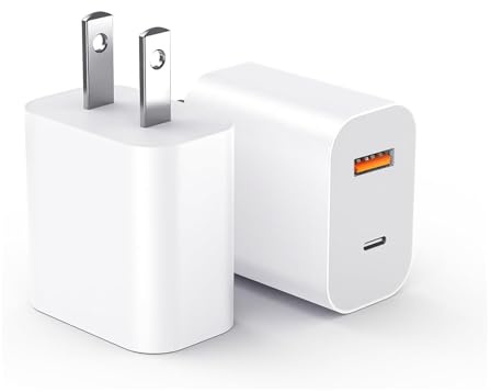 UK to USA Plug Adapter 20W 2 Port USB C & USB A Charger, American Travel Adapter for US/Canada/Mexico/Japan, Compact Wall Charger for iPhone Samsung Shaver Toothbrush