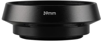 Compatibile con fotocamere DSLR Canon - Paraluce corto ventilato avvitabile in metallo nero da 39 mm