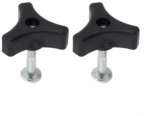 Sawhamale Ensemble d'écrous et boulons à poignée Triangulaire pour Tondeuse à Gazon Longueur de vis 50 mm avec tête de 20 mm de diamètre et Filetage 6 mm, Boutons en Plastique et vis métalliques pour