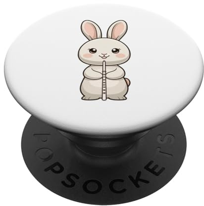 Coniglio con flauto illustrazione animale PopSockets PopGrip Adesivo